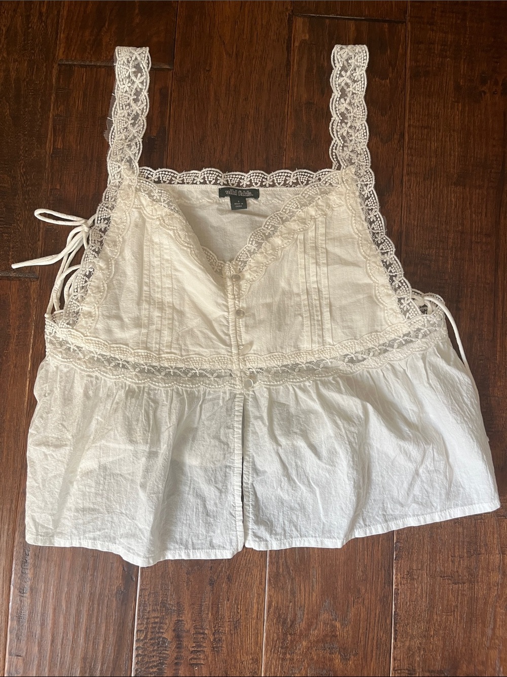 Wild Fable White Lace-Trim Tank